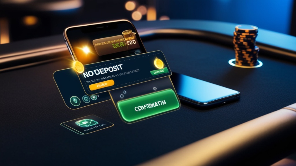 Aktywacja kodu no-deposit na ekranie telefonu w kasynie